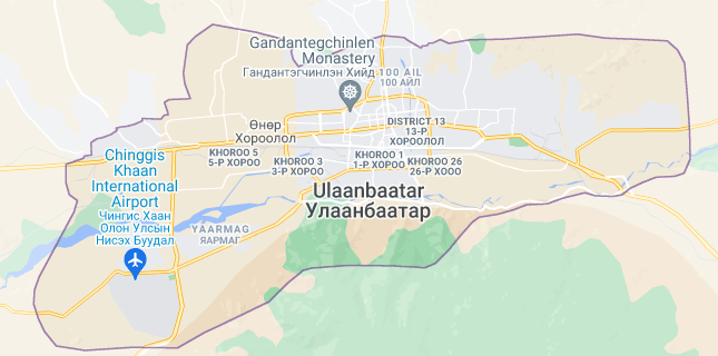 Map of Mongolia Ulaanbaatar