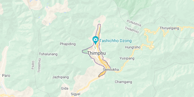 Map of Bhutan Thimphu