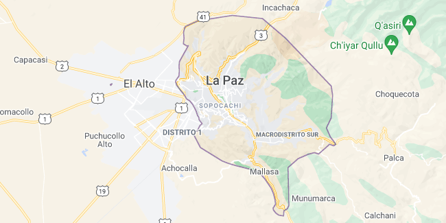 Map of Bolivia La Paz
