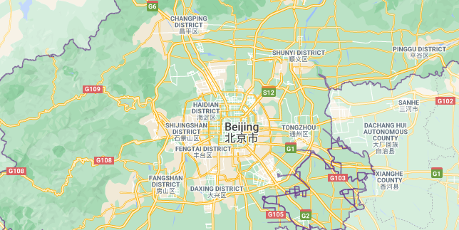 Map of China Beijing