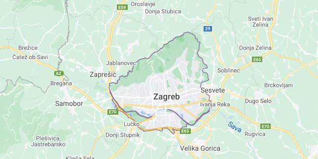 Map of Croatia Zagreb