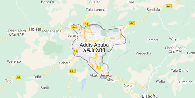 Map of Ethiopia Addis Ababa