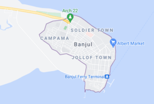 Map of Gambia Banjul