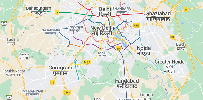 Map of India New Delhi