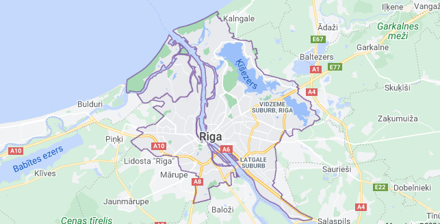 Map of Latvia Riga