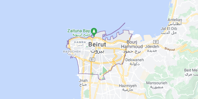 Map of Lebanon Beirut