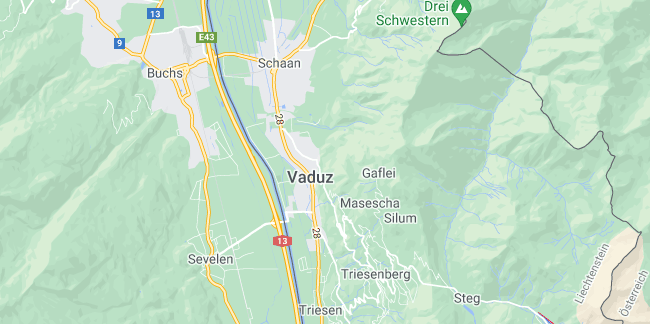 Map of Liechtenstein Vaduz