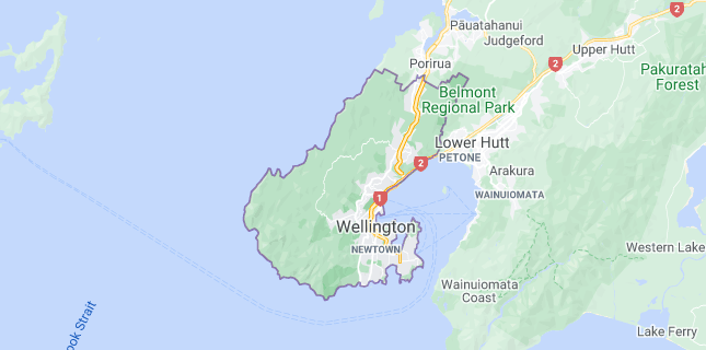 Map of New Zealand Wellington
