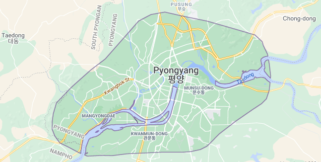 Map of North Korea Pyongyang