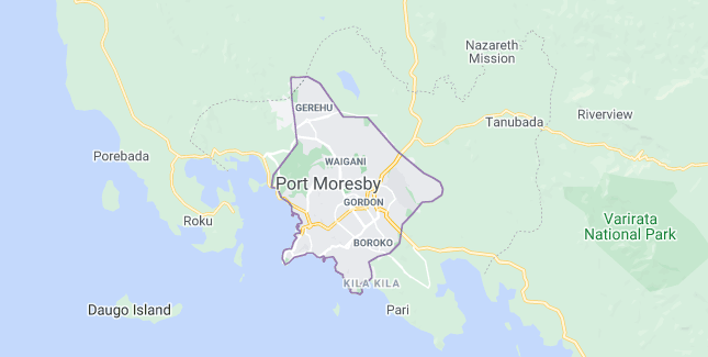 Map of Papua New Guinea Port Moresby