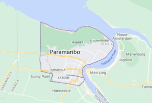 Map of Suriname Paramaribo