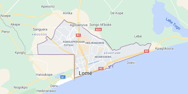 Map of Togo Lome