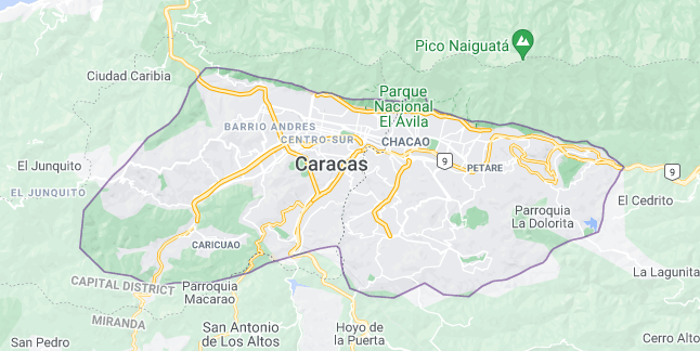 Map of Venezuela Caracas